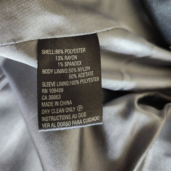 Tahari Blazer Women Size 16 Large Gray Stretch Knit 3 Buttons Modern Cut - Picture 10 of 13